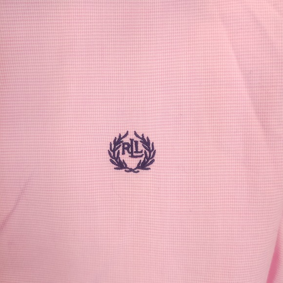 Lauren Ralph Lauren Long Sleeve Button Down Shirt Boys 18 Pink Logo Black Label - Picture 3 of 10